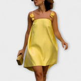 Jordānija - Mini bezpiedurkņu kleita ar ziedu motīvu