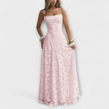 Emberly - Eleganta Maxi Kleita no Žakarda Auduma