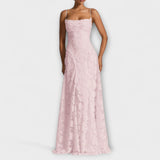 Emberly - Eleganta Maxi Kleita no Žakarda Auduma