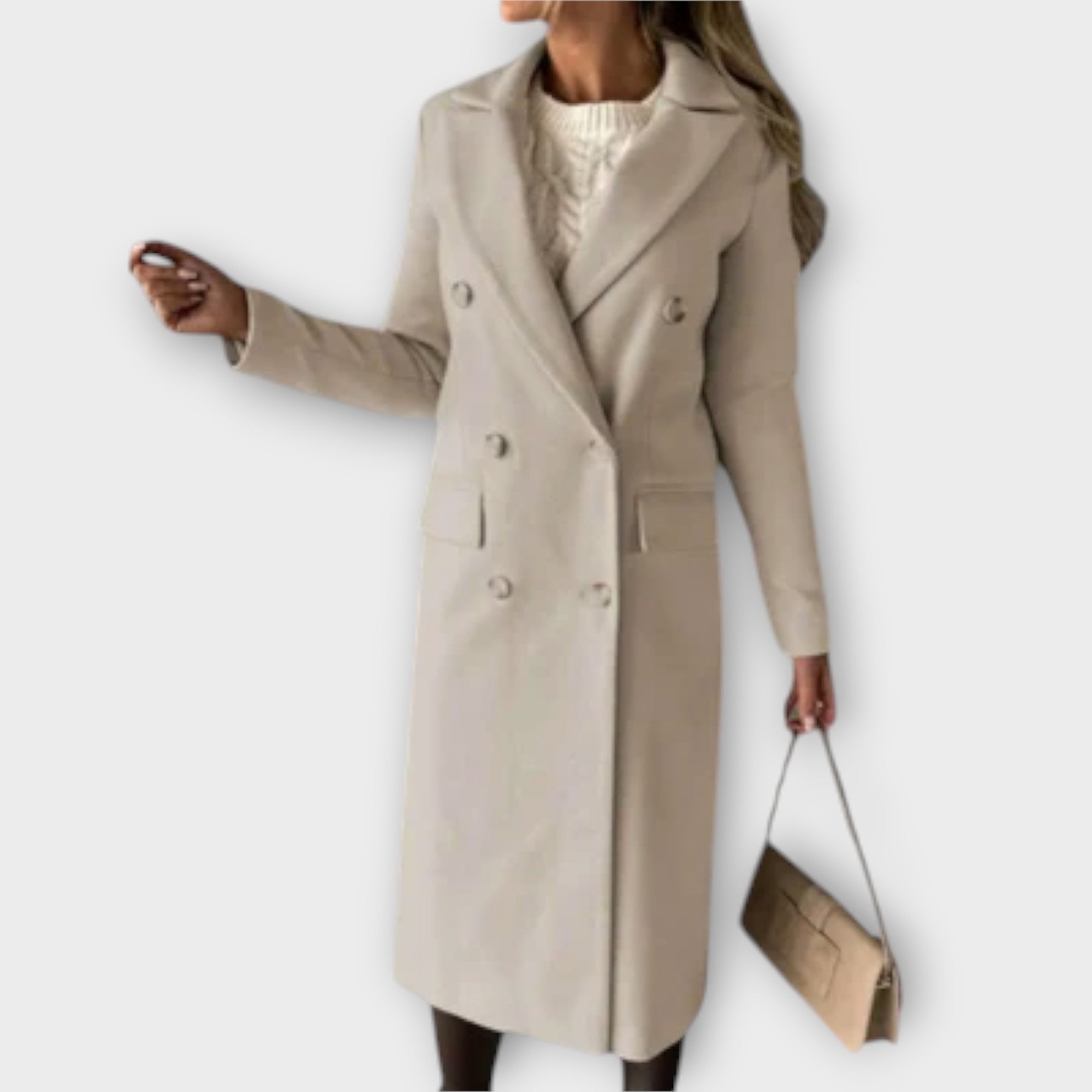 "Judith - Elegants Vilnas Mētelis" can be rewritten as "Judith - St stylish Wool Coat".
