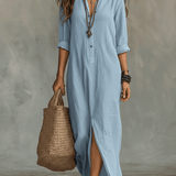 Melna boho maxi kleita ar pogām priekšā