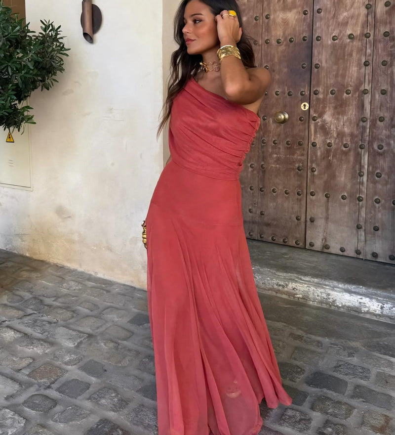 Dóra - Elegants Maxi Kleita Ar Acs Audumu