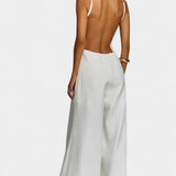Belén Halter Neck Jumpsuit with Plunging Legs and Vibrant Drop