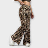 Leoparda raksta bootcut bikses