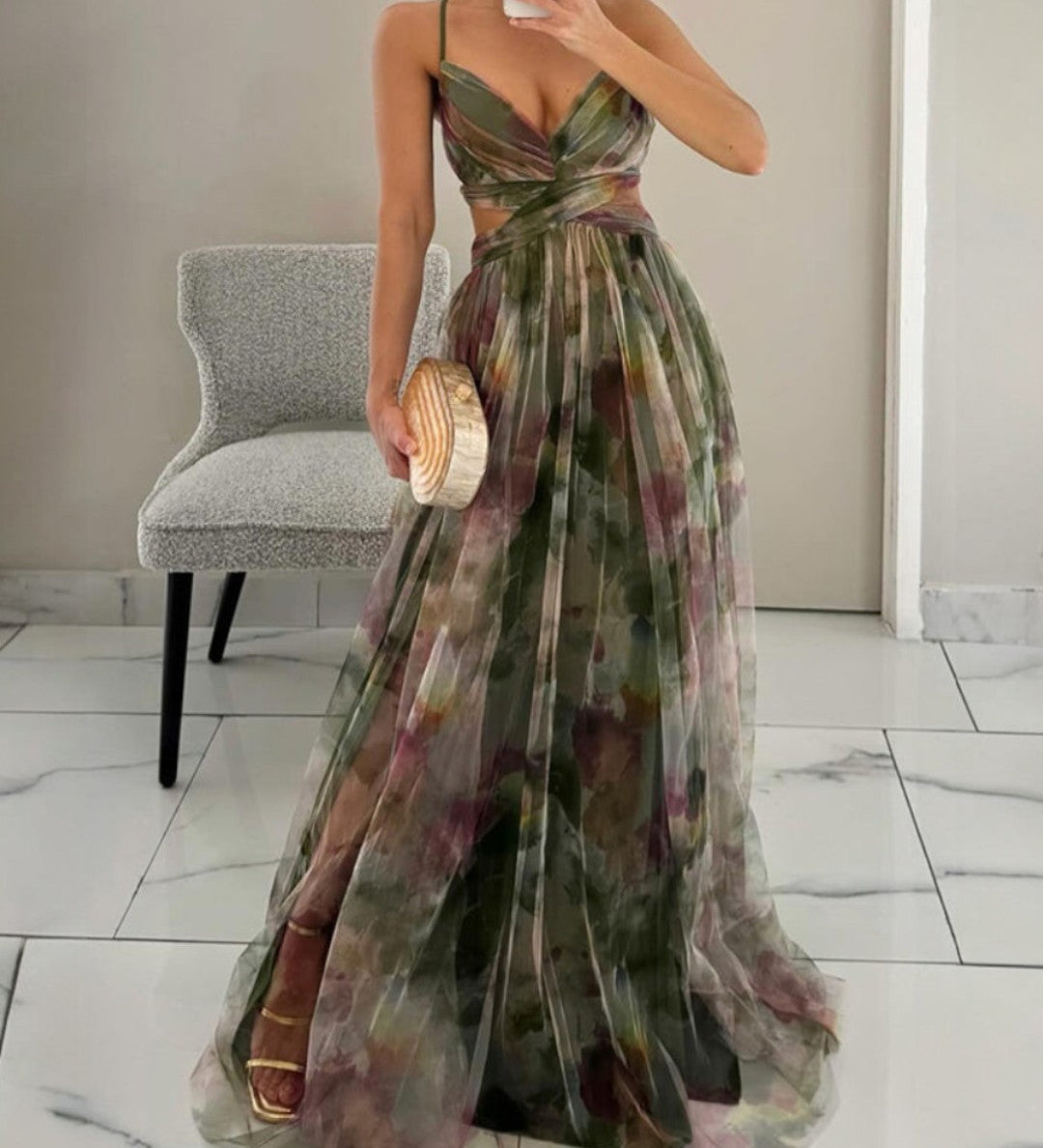 Giselle™ | Šarmanta maxi kleita ar ziedu dizainu