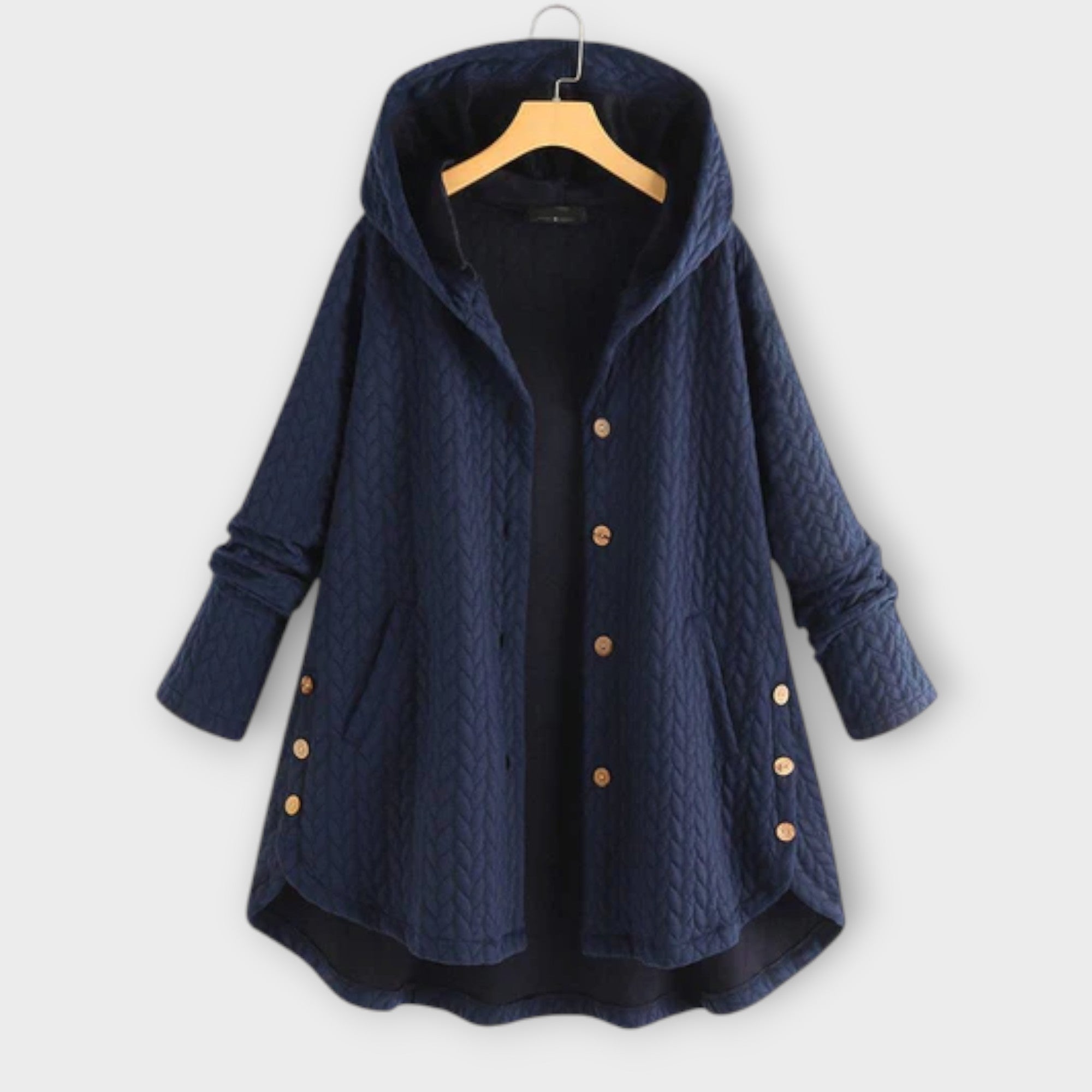 Leslie - Silta jaka ar pogām" can be rewritten as "Leslie - Silky Warm Jacket with Buttons.