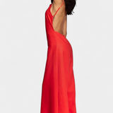 Belén Halter Neck Jumpsuit with Plunging Legs and Vibrant Drop