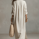 Viegls vintage maxi kleita dabīgā krēmkrāsā