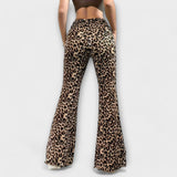 Leoparda raksta bootcut bikses