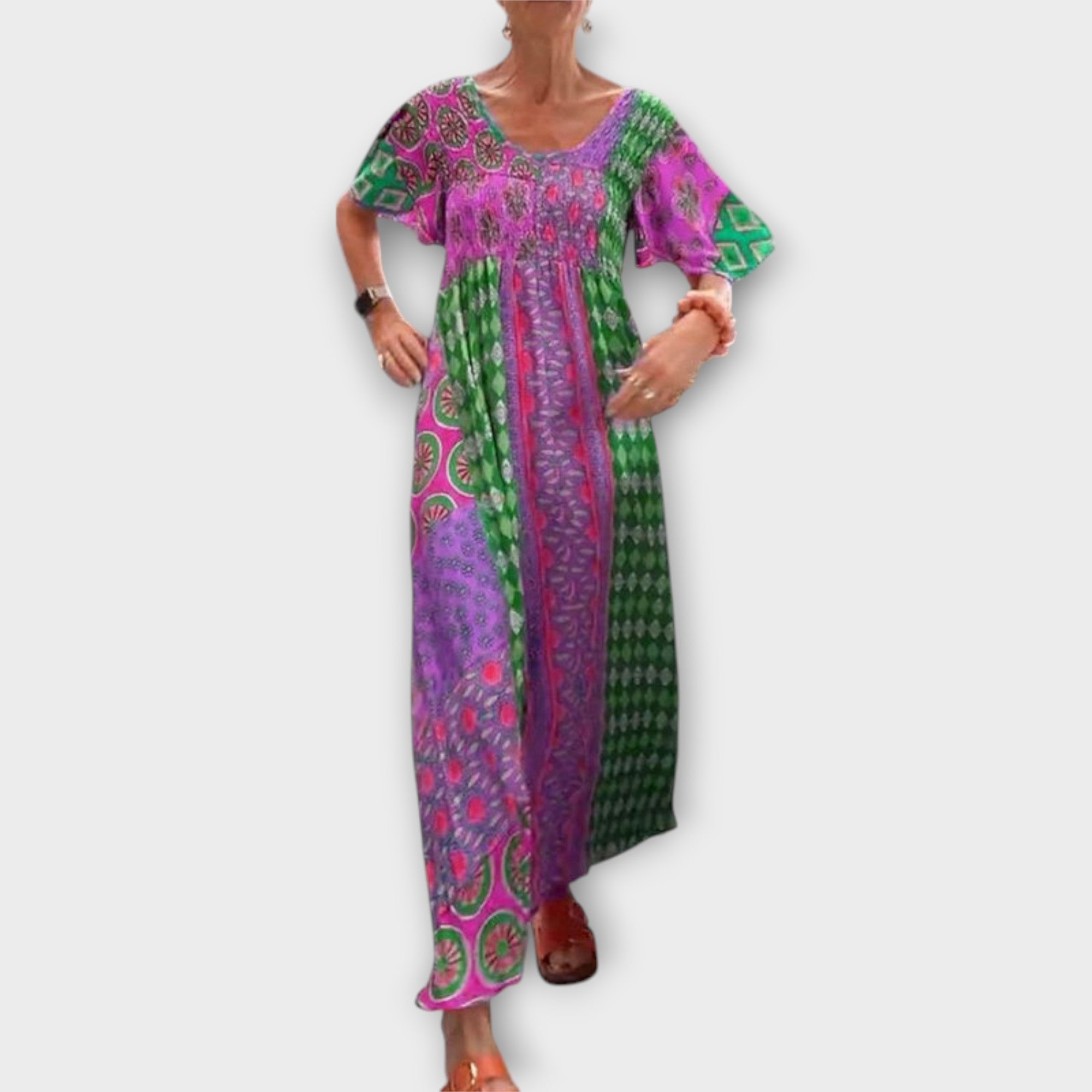 Melania - Boho Stila Kleitas ar Vibrējošām Krāsām