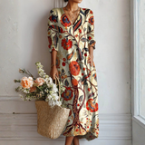 Kendra™ - Boho Ziedu Raksta Kleita