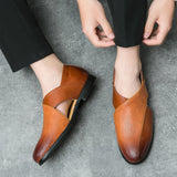 Retro Leather Moccasins