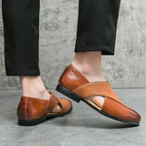 Retro Leather Moccasins