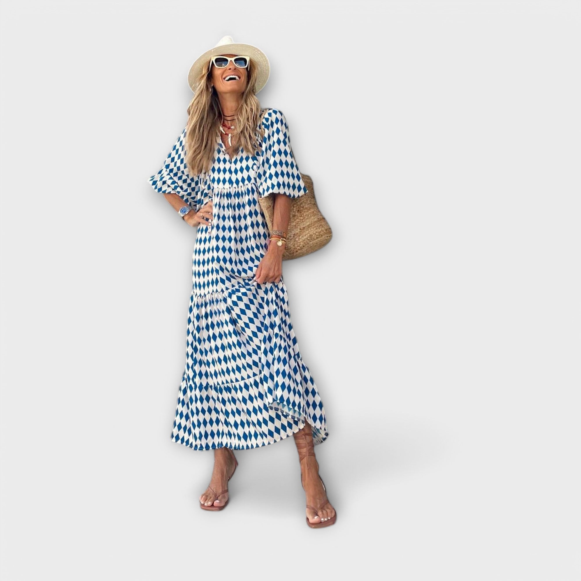 Elegantas ģeometriskās maxi kleitas