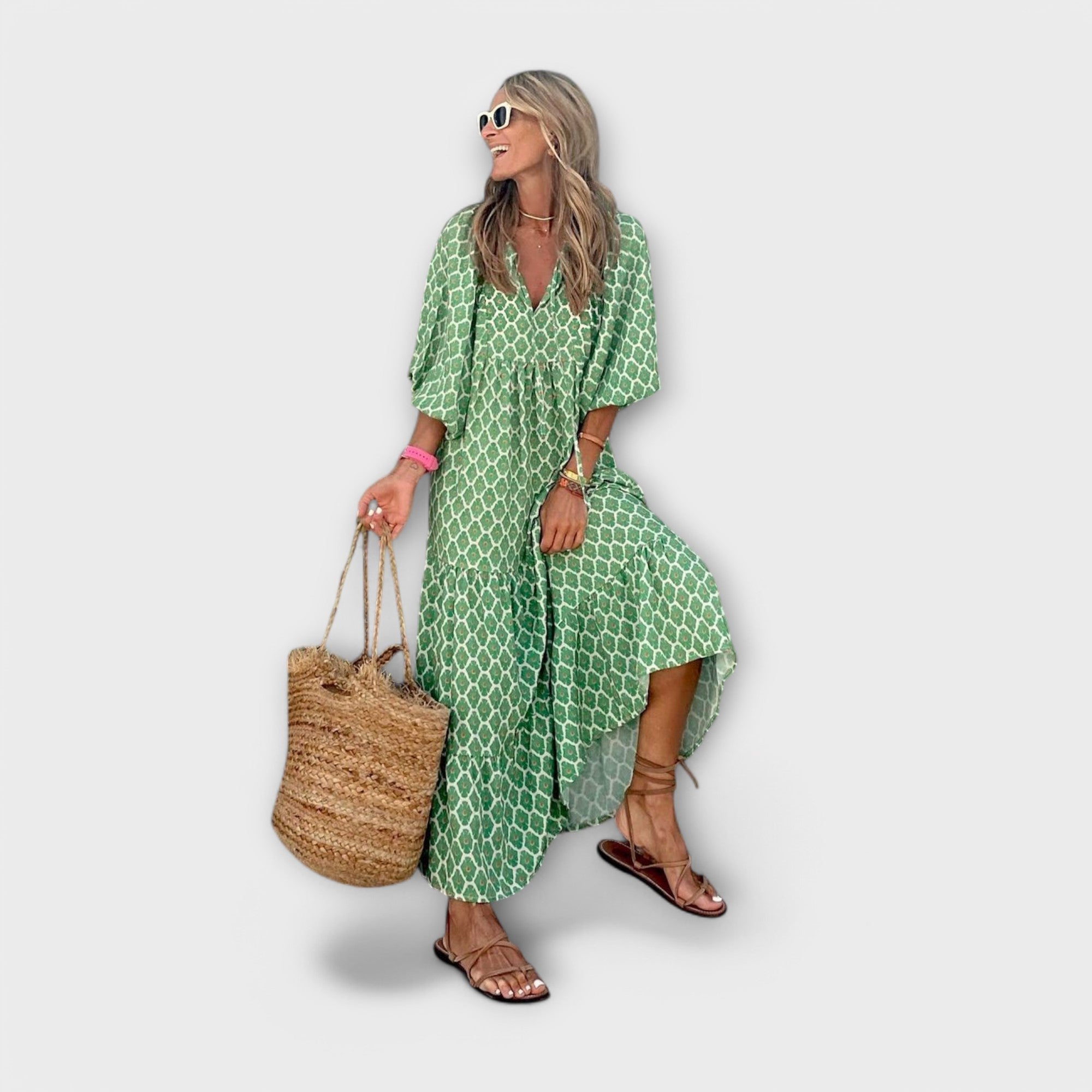 Elegantas ģeometriskās maxi kleitas