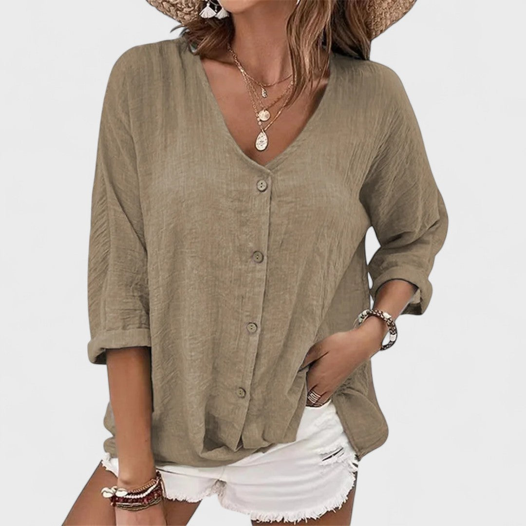 Anna - Summer Linen Blouse