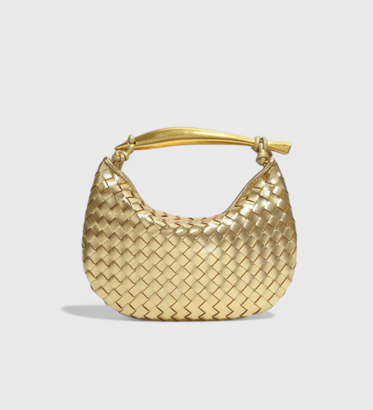 Gerda Woven Bag with Gold Handles