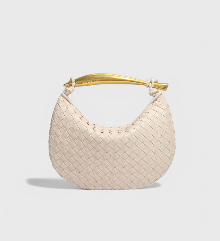 Gerda Woven Bag with Gold Handles