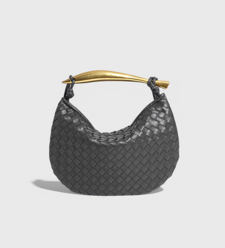 Gerda Woven Bag with Gold Handles