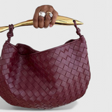 Gerda Woven Bag with Gold Handles