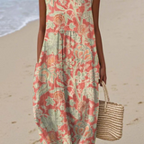 Beth™ | Midi Dress with Floral Design