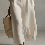 Viegls vintage maxi kleita dabīgā krēmkrāsā