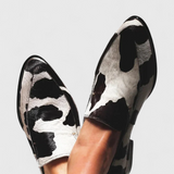 Macarena Elegance Loafers with Low Heel and Animal Print