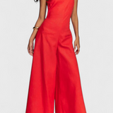 Belén Halter Neck Jumpsuit with Plunging Legs and Vibrant Drop