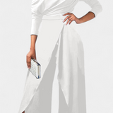 Brina Mono Long Tie Dye with Open Shoulders and Wide Legs with Slit