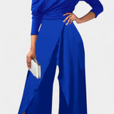 Brina Mono Long Tie Dye with Open Shoulders and Wide Legs with Slit