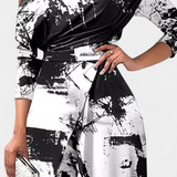 Brina Mono Long Tie Dye with Open Shoulders and Wide Legs with Slit