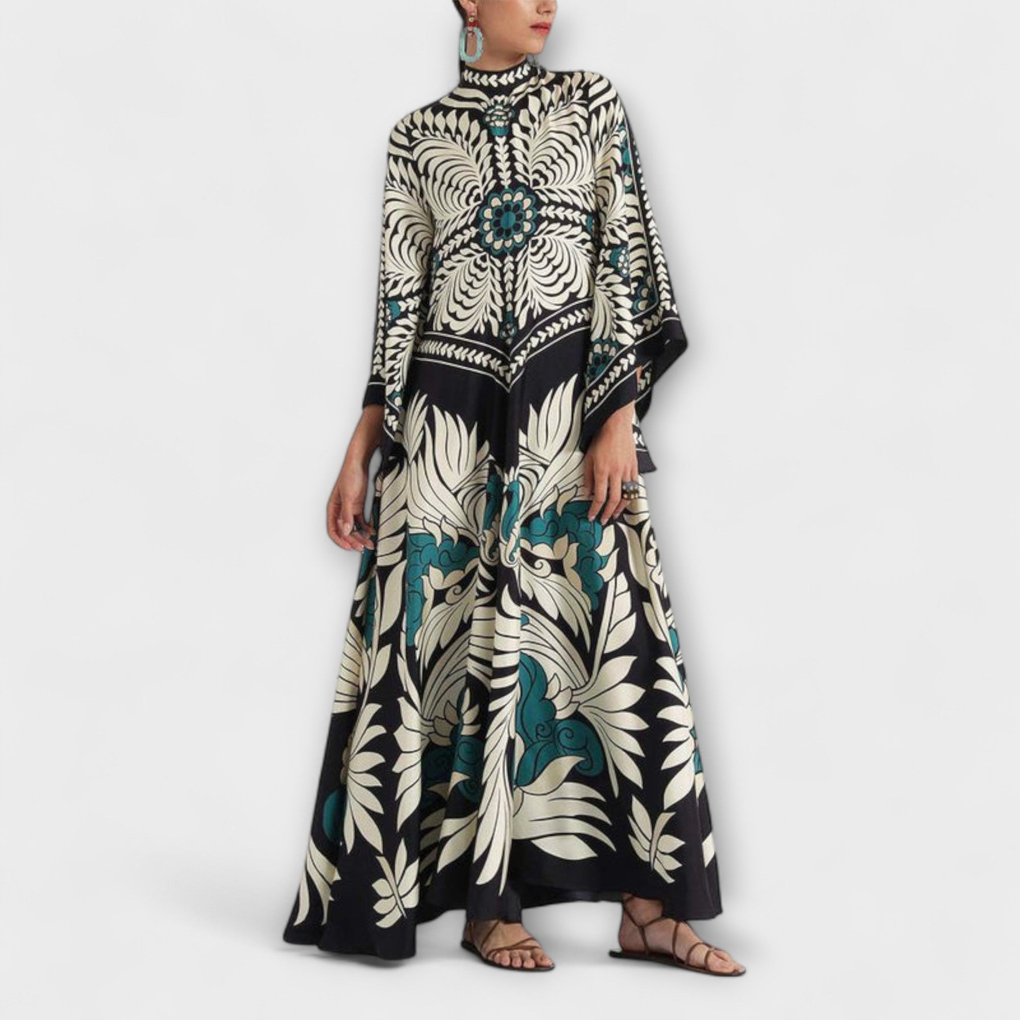Giselle - Eleganta maxi kleita ar ziedu motīvu